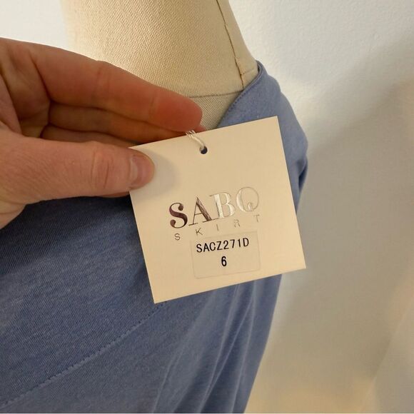 [Sabo Skirt] NWT Soft Blue Tie Waist Dress - Size 2 - Picture 4 of 6